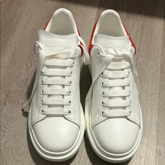 Alexander McQueen Red and White Designer Sneakers (Size 44, •READ DESCRIPTION) - Picture 5 of 8